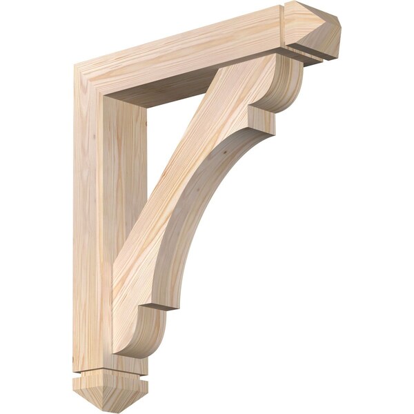 Ekena Millwork Olympic Arts and Crafts Smooth Bracket w/ Offset Brace, Douglas Fir, 5 1/2"W x 26"D x 30"H BKT0604X26X30OLY03SDF - main